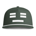 Face Icon Hat - Dark Green/White Premium Snapback Cap