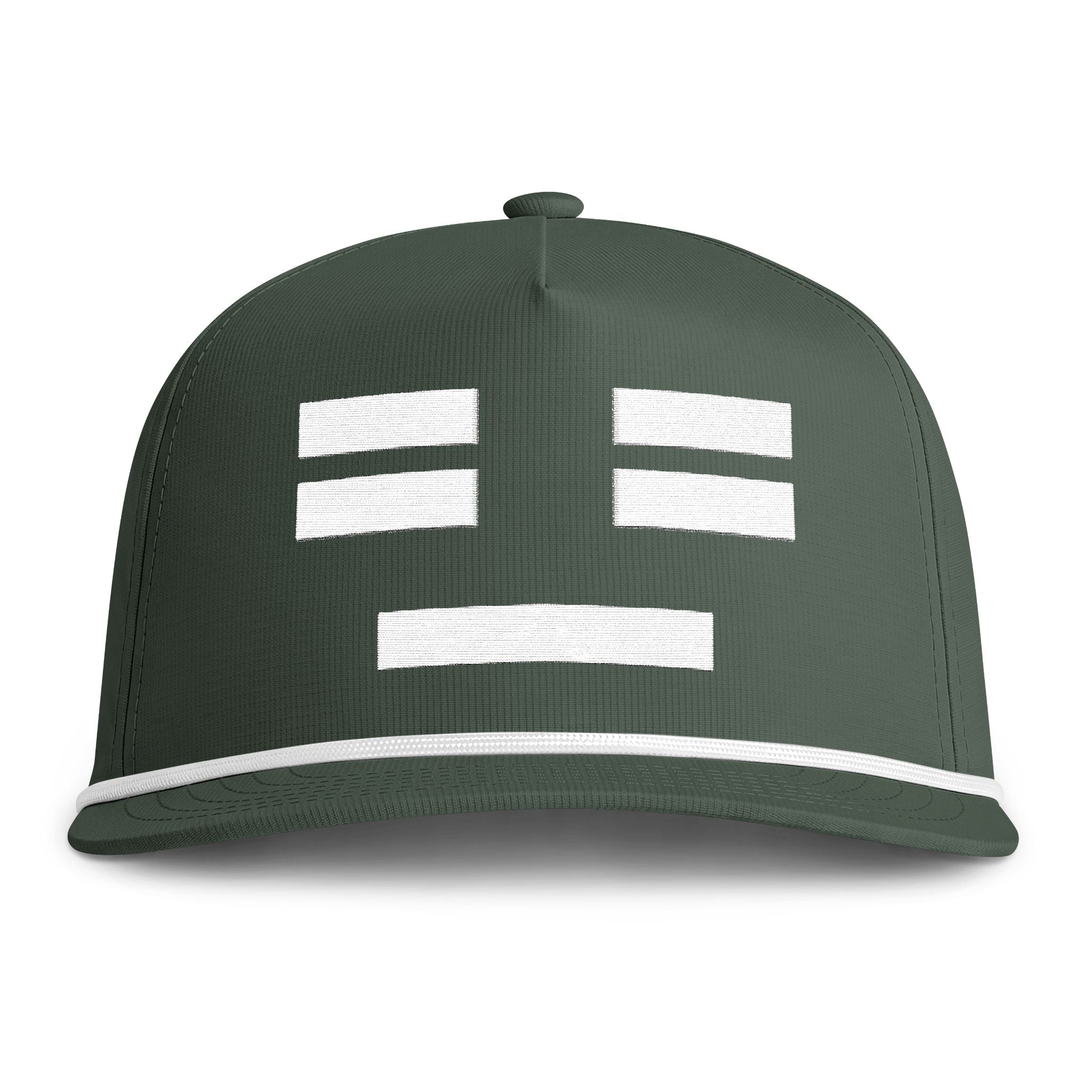 Face Icon Hat - Dark Green/White Premium Snapback Cap