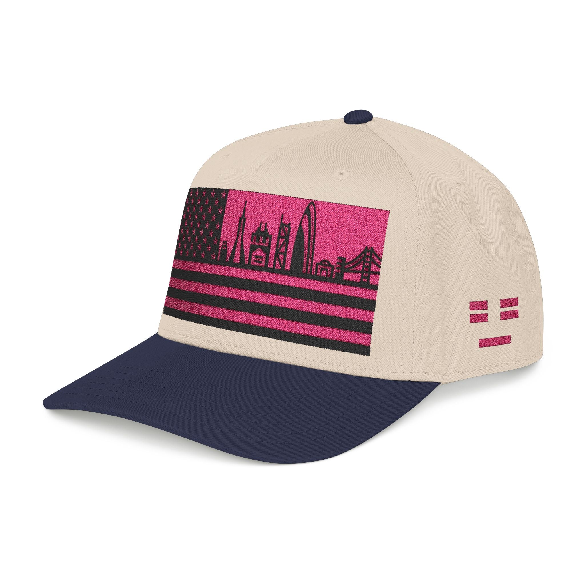 San Francisco City Skyline Cap - Pink/Black Flag