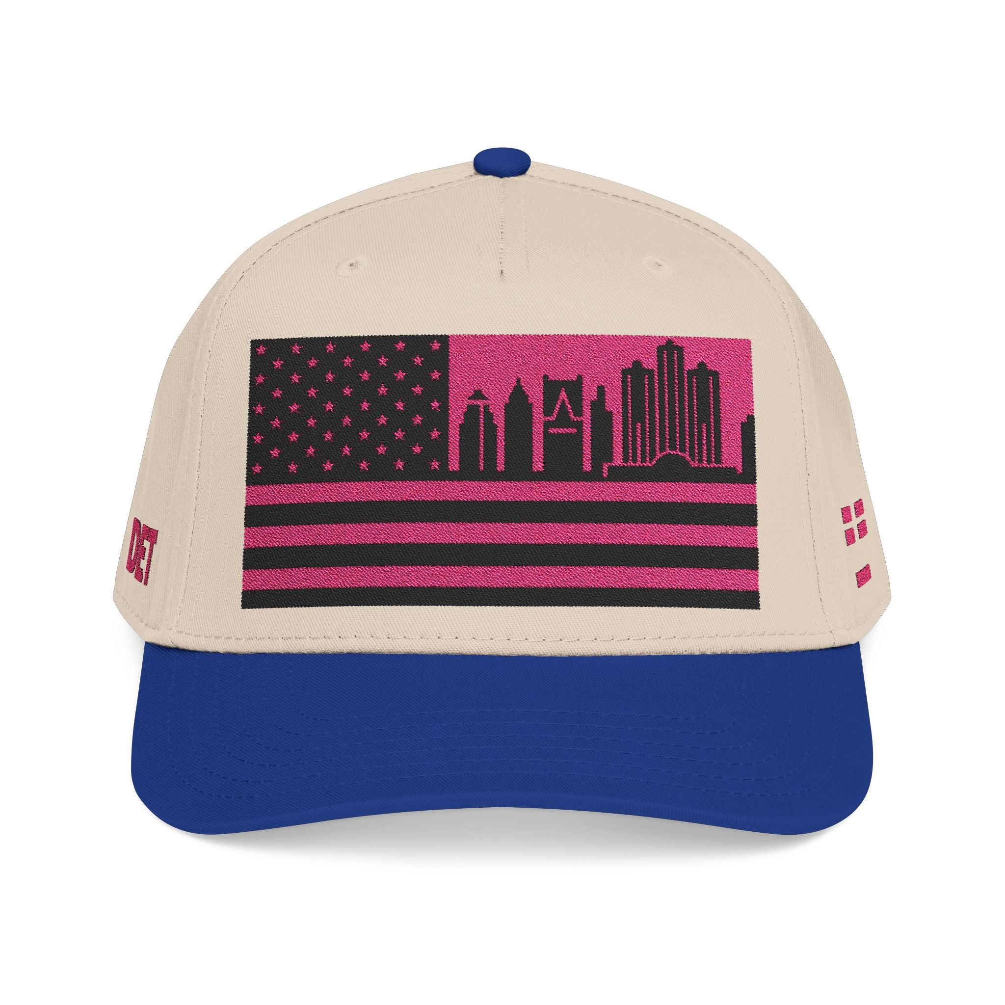 Detroit City Skyline Cap - Pink/Black Flag