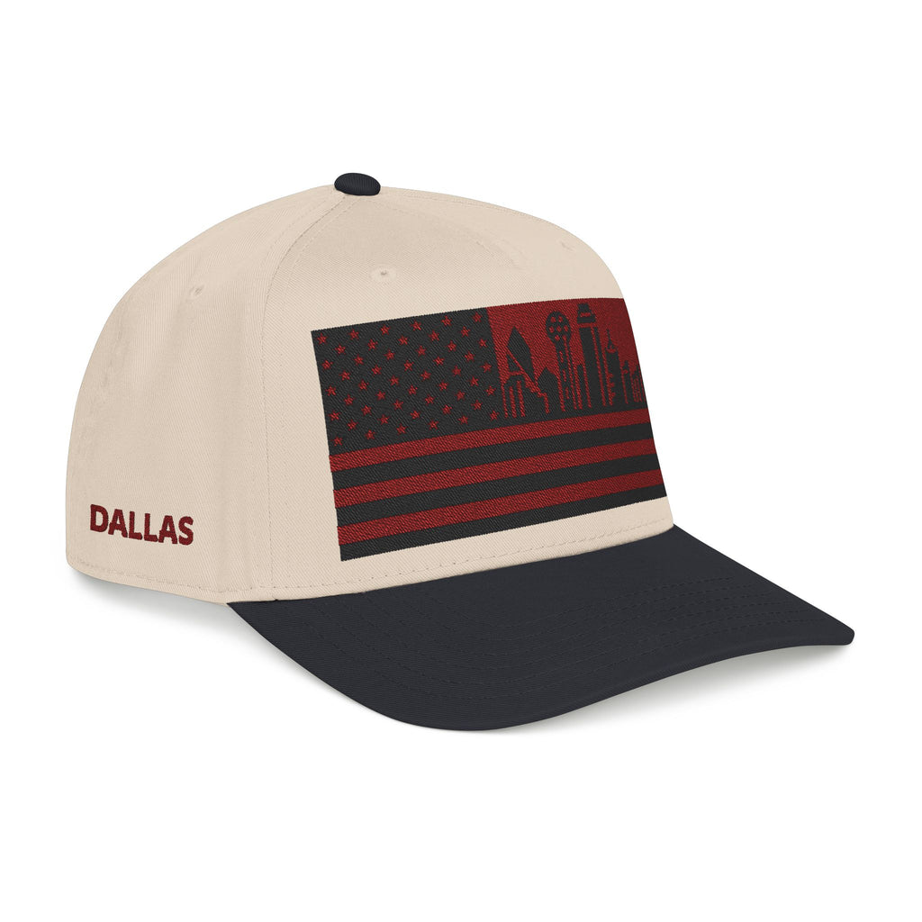 Dallas City Skyline Cap - Maroon/Black Flag