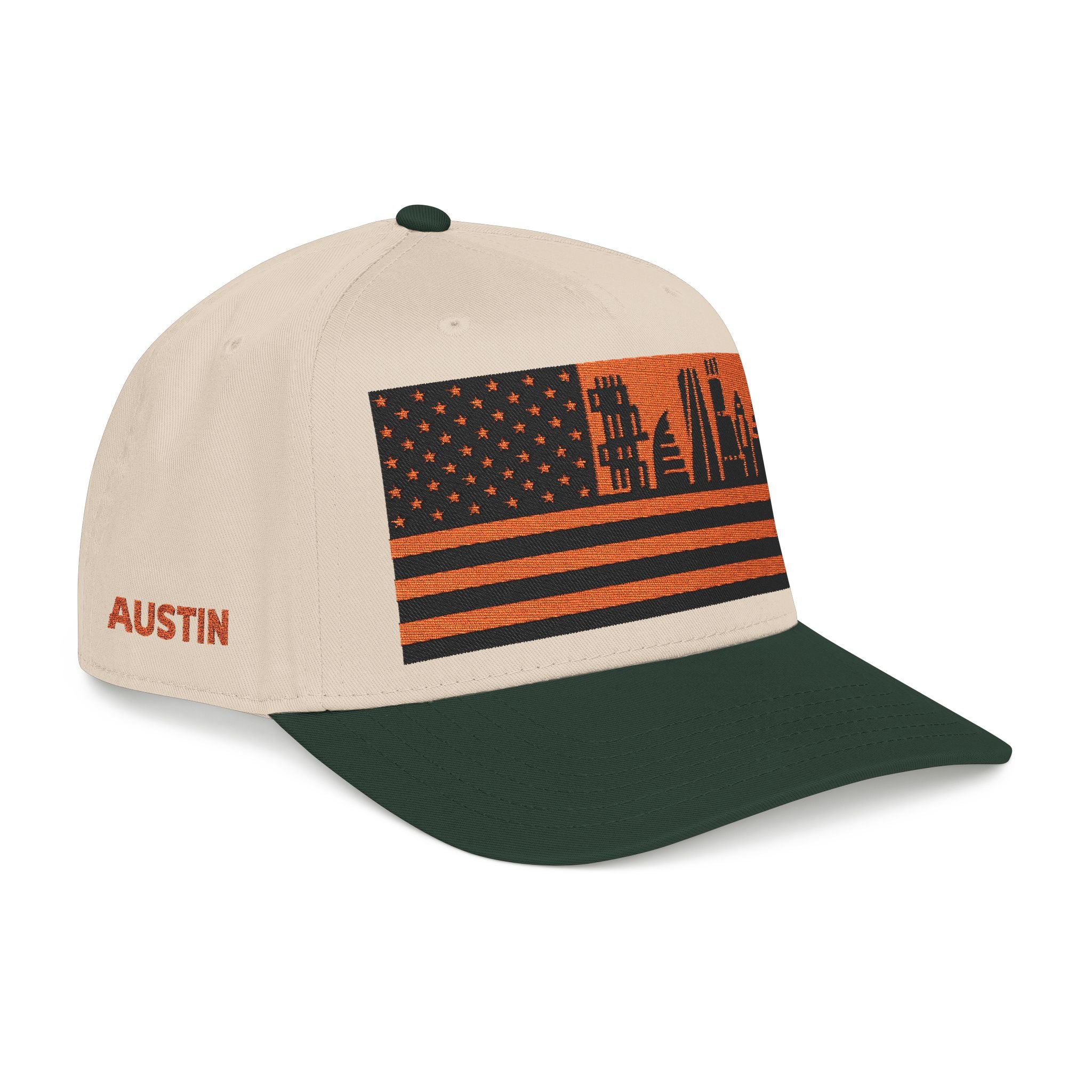 Austin City Skyline Cap - Orange/Black Flag