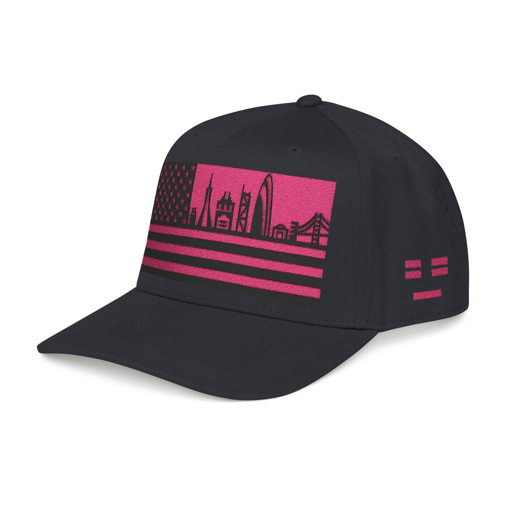 San Francisco City Skyline Cap - Pink/Black Flag