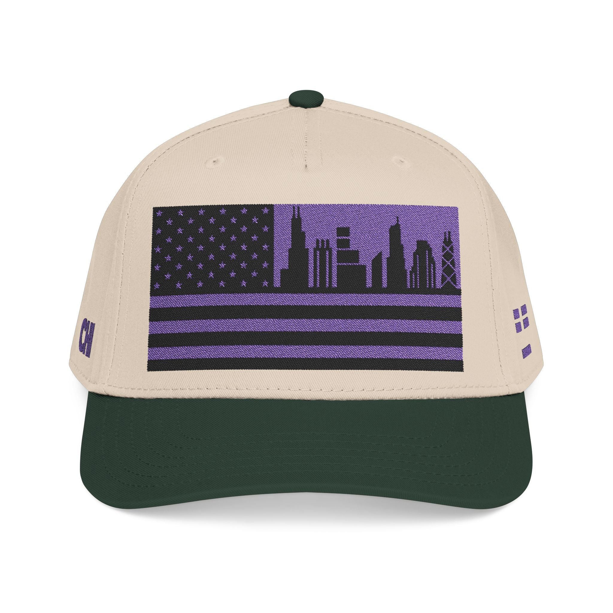Chicago City Skyline Cap - Purple/Black Flag