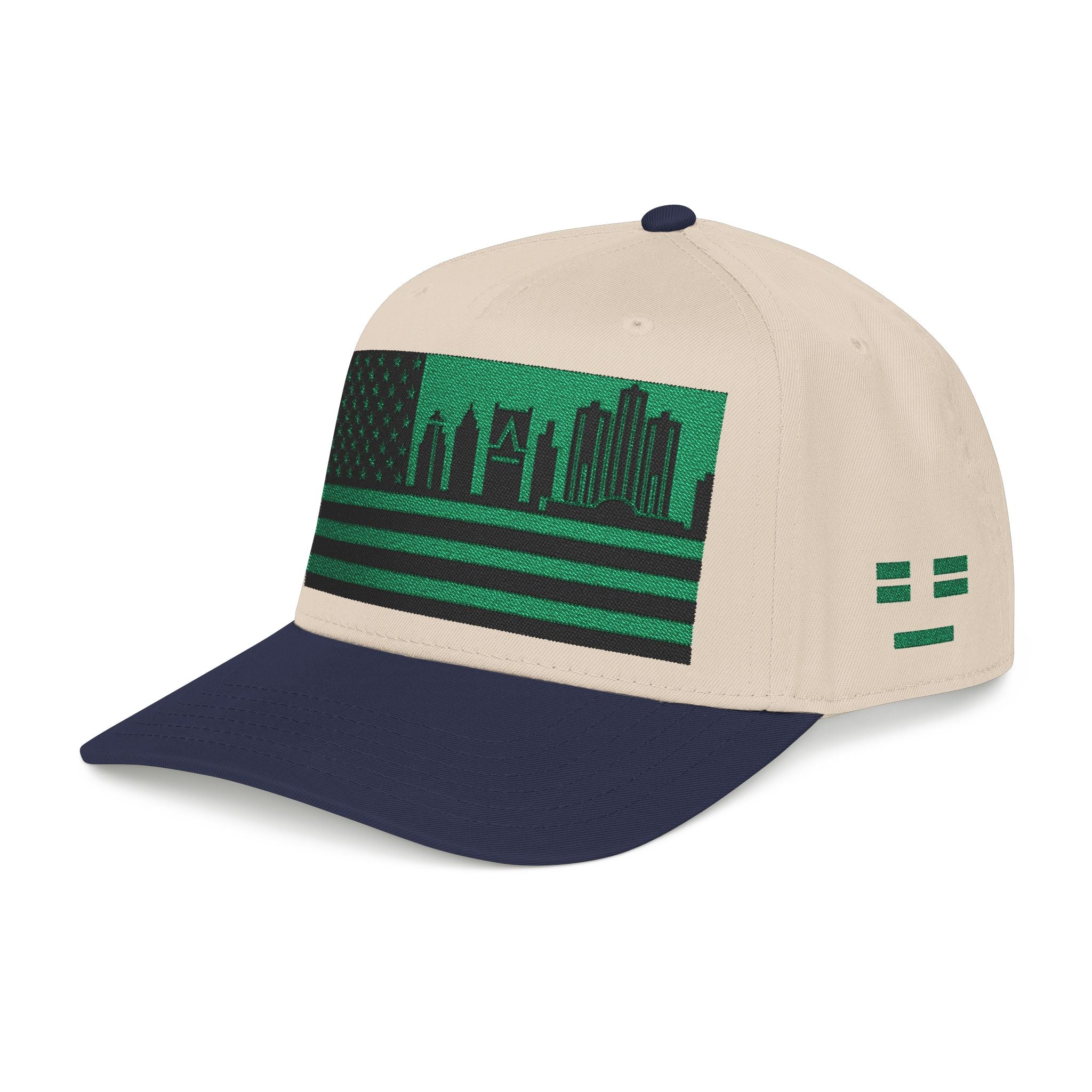 Detroit City Skyline Cap - Green/Black Flag