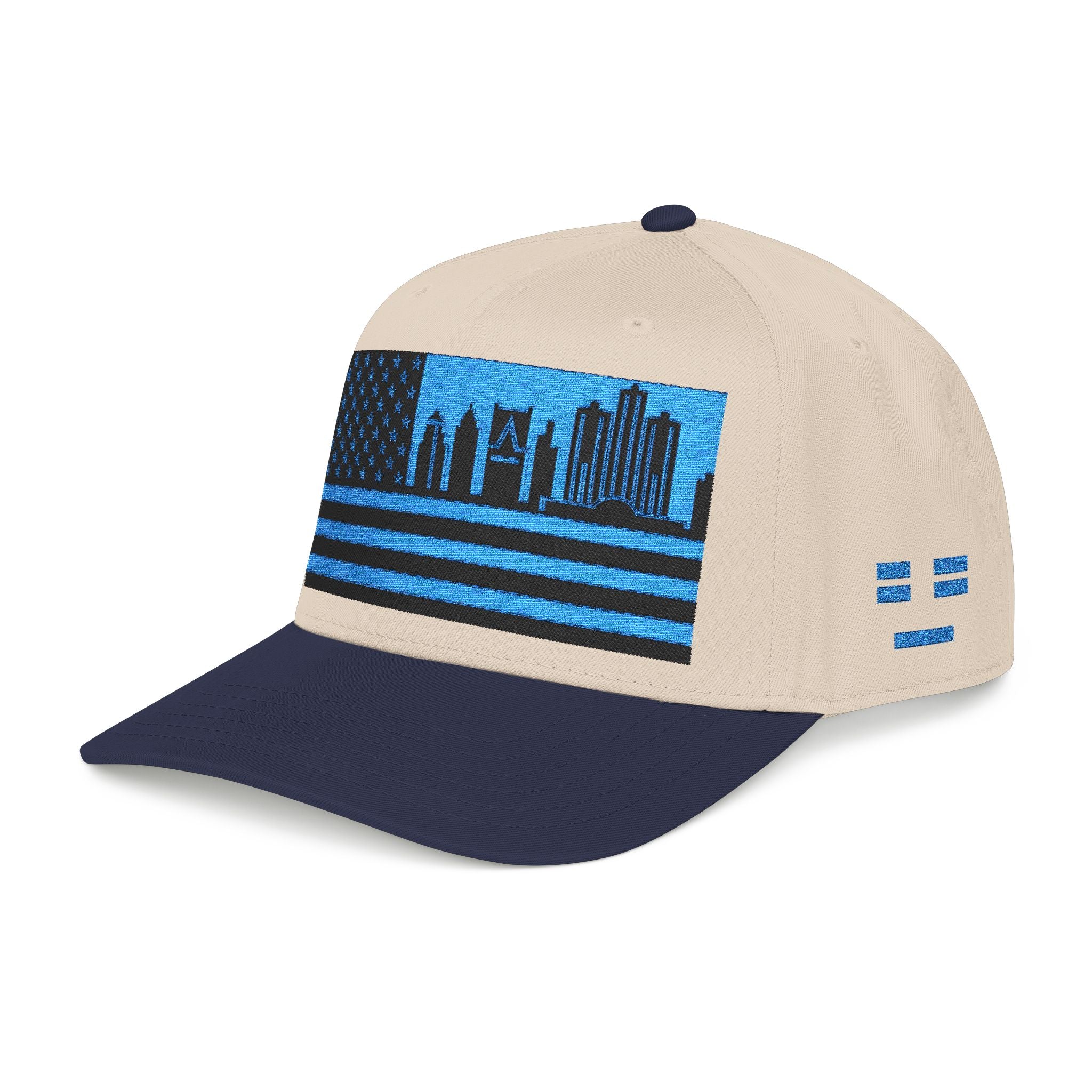 Detroit City Skyline Cap - Light Blue/Black Flag