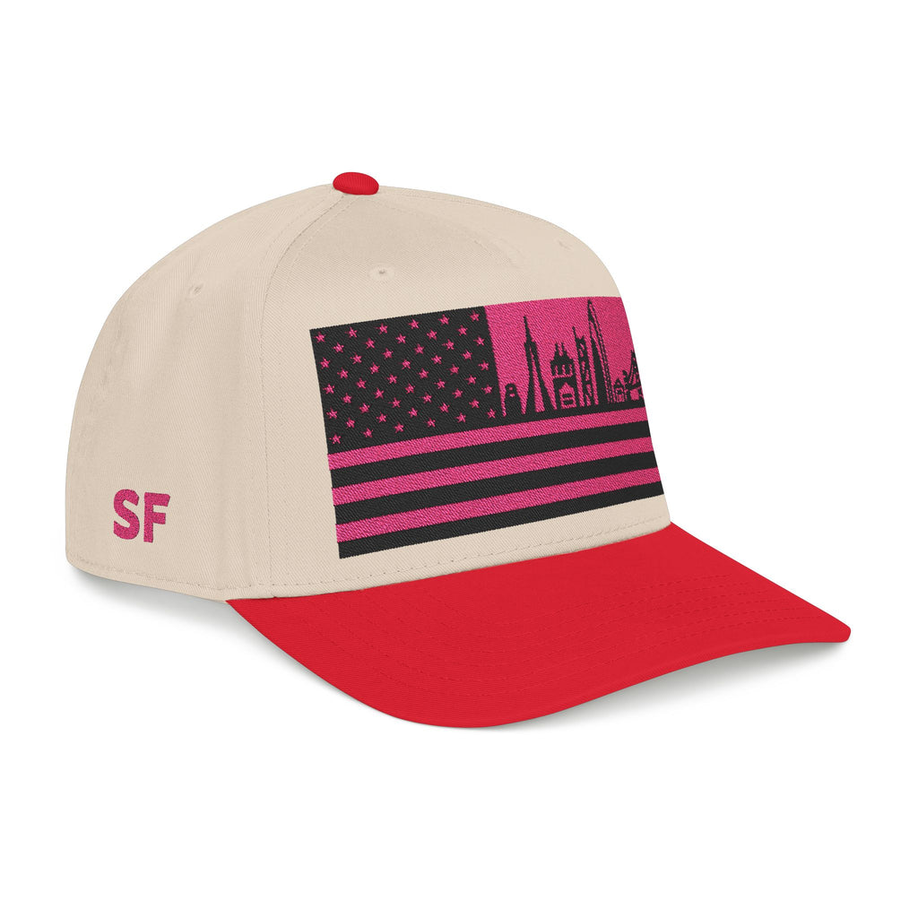 San Francisco City Skyline Cap - Pink/Black Flag