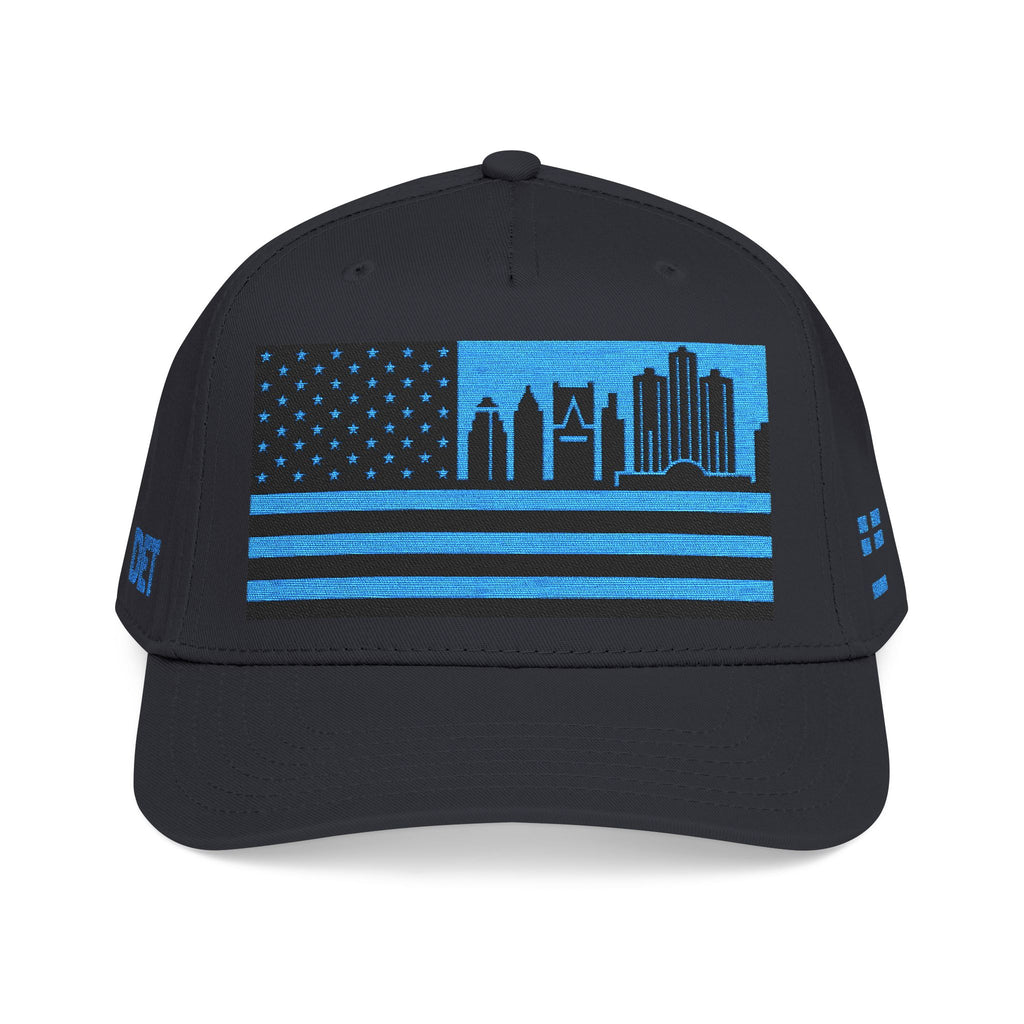 Detroit City Skyline Cap - Light Blue/Black Flag