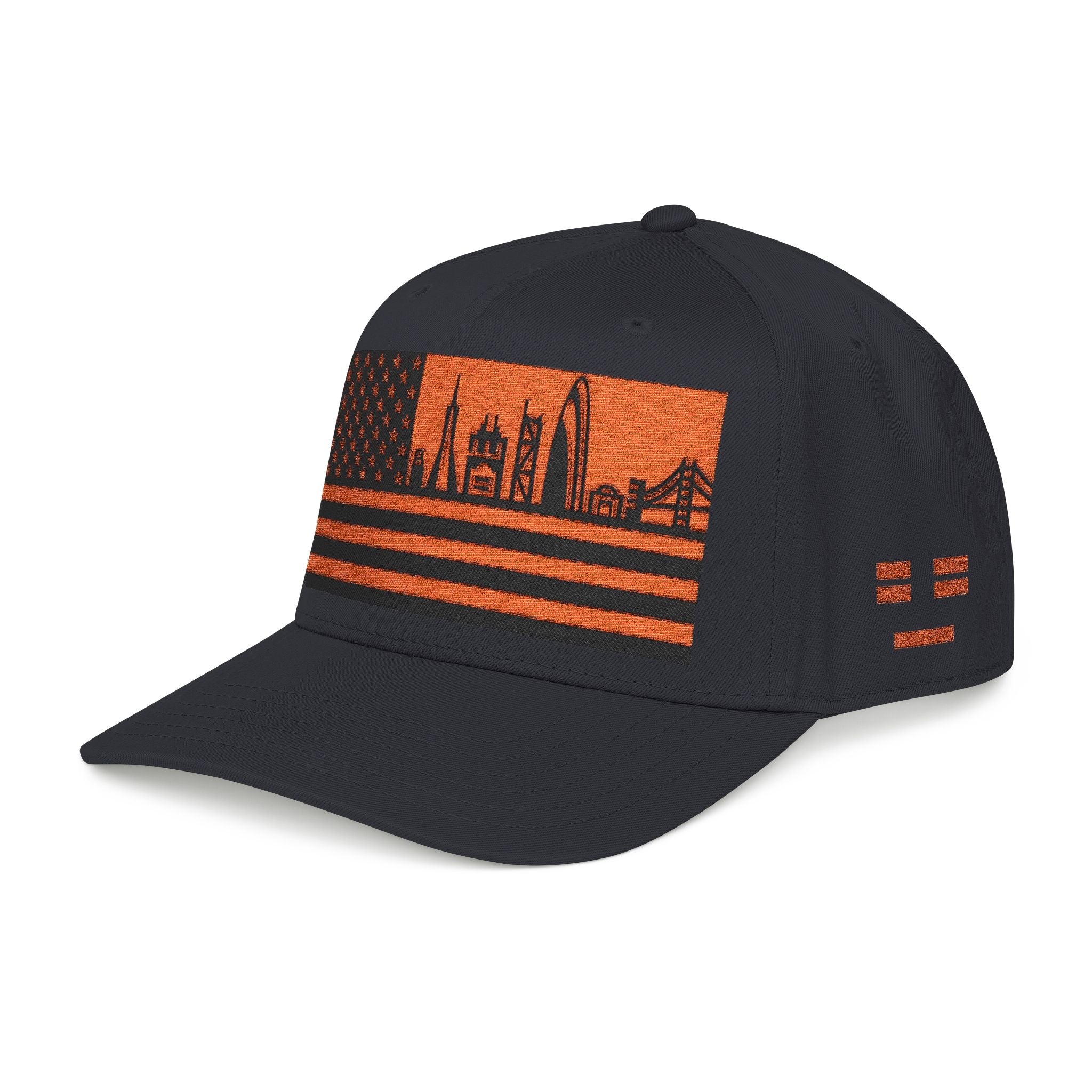 San Francisco City Skyline Cap - Orange/Black Flag
