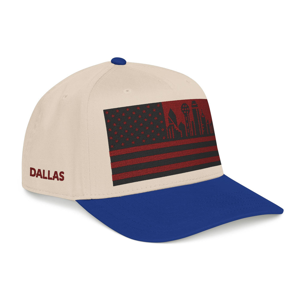 Dallas City Skyline Cap - Maroon/Black Flag
