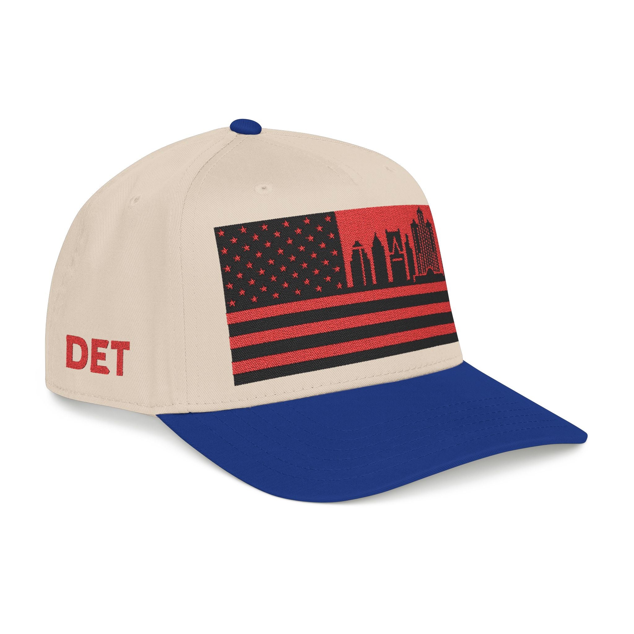 Detroit City Skyline Cap - Red/Black Flag