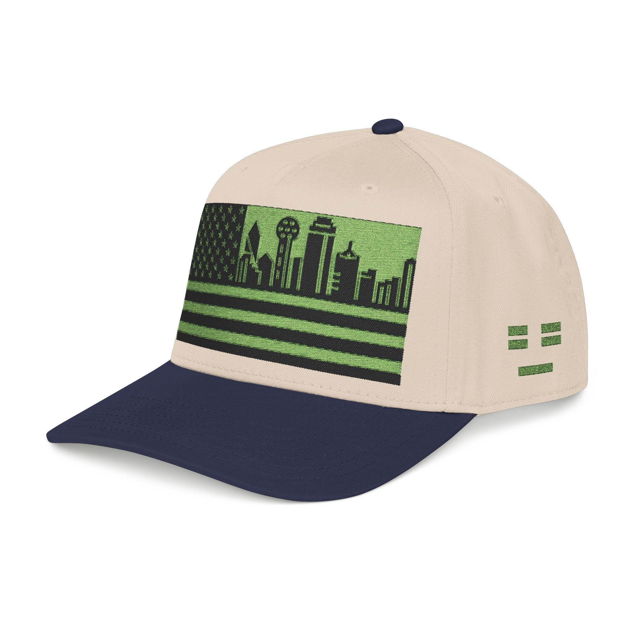 Dallas City Skyline Cap - Light Green/Black Flag