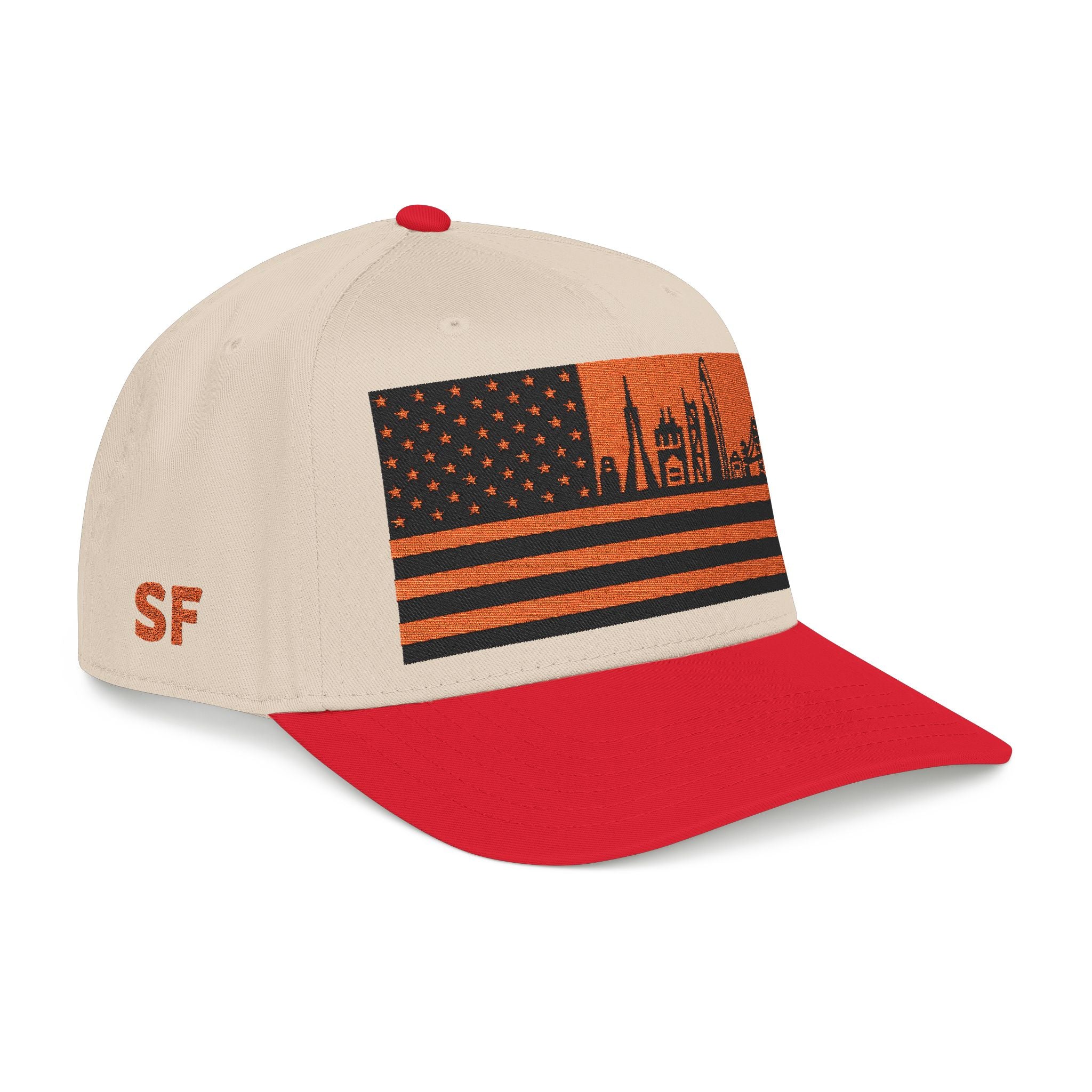 San Francisco City Skyline Cap - Orange/Black Flag