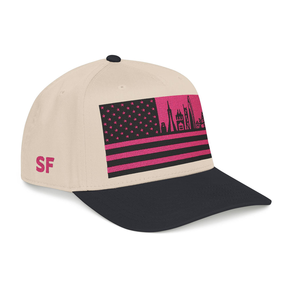San Francisco City Skyline Cap - Pink/Black Flag