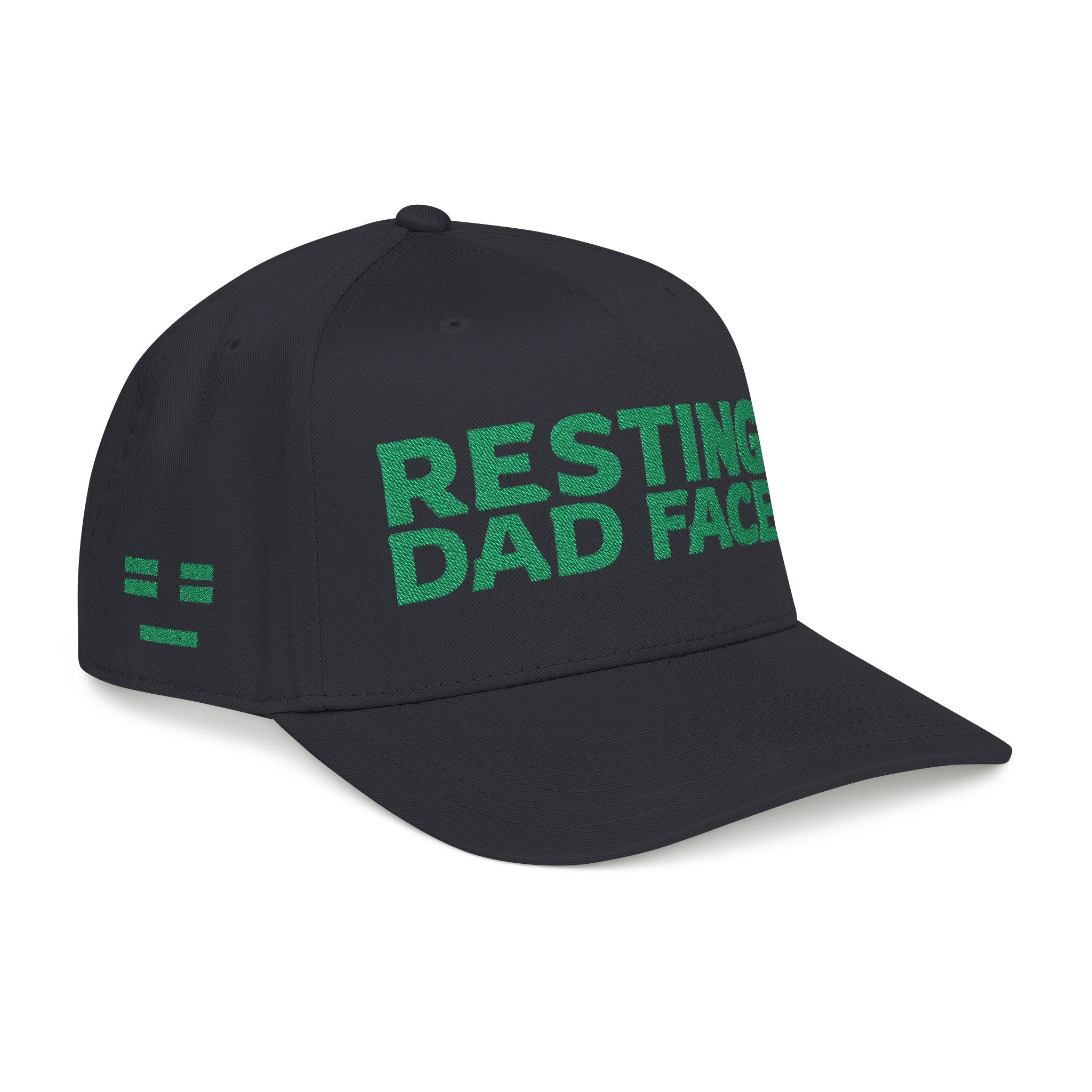 Resting Dad Face Cap - Green Embroidery