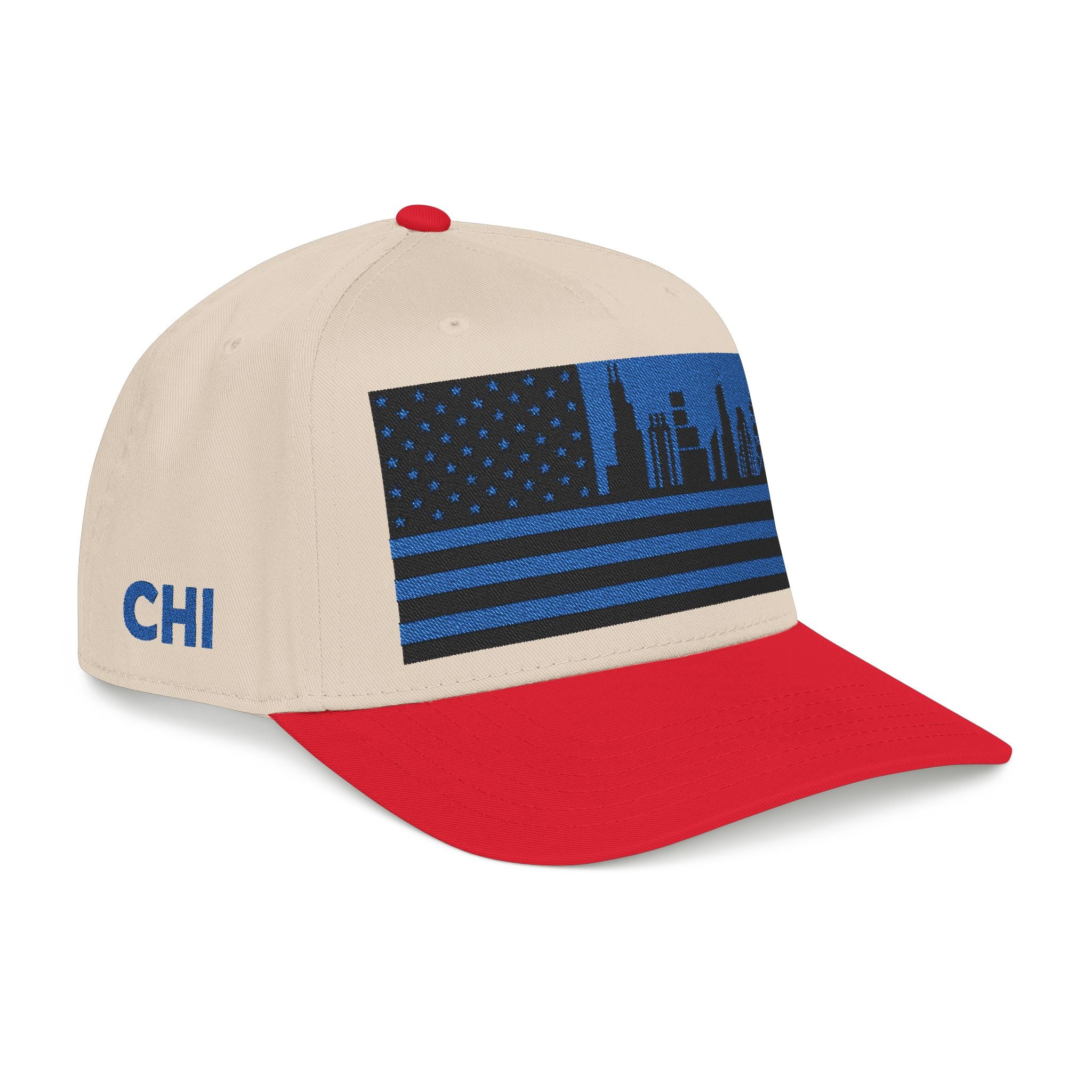 Chicago City Skyline Cap - Blue/Black Flag