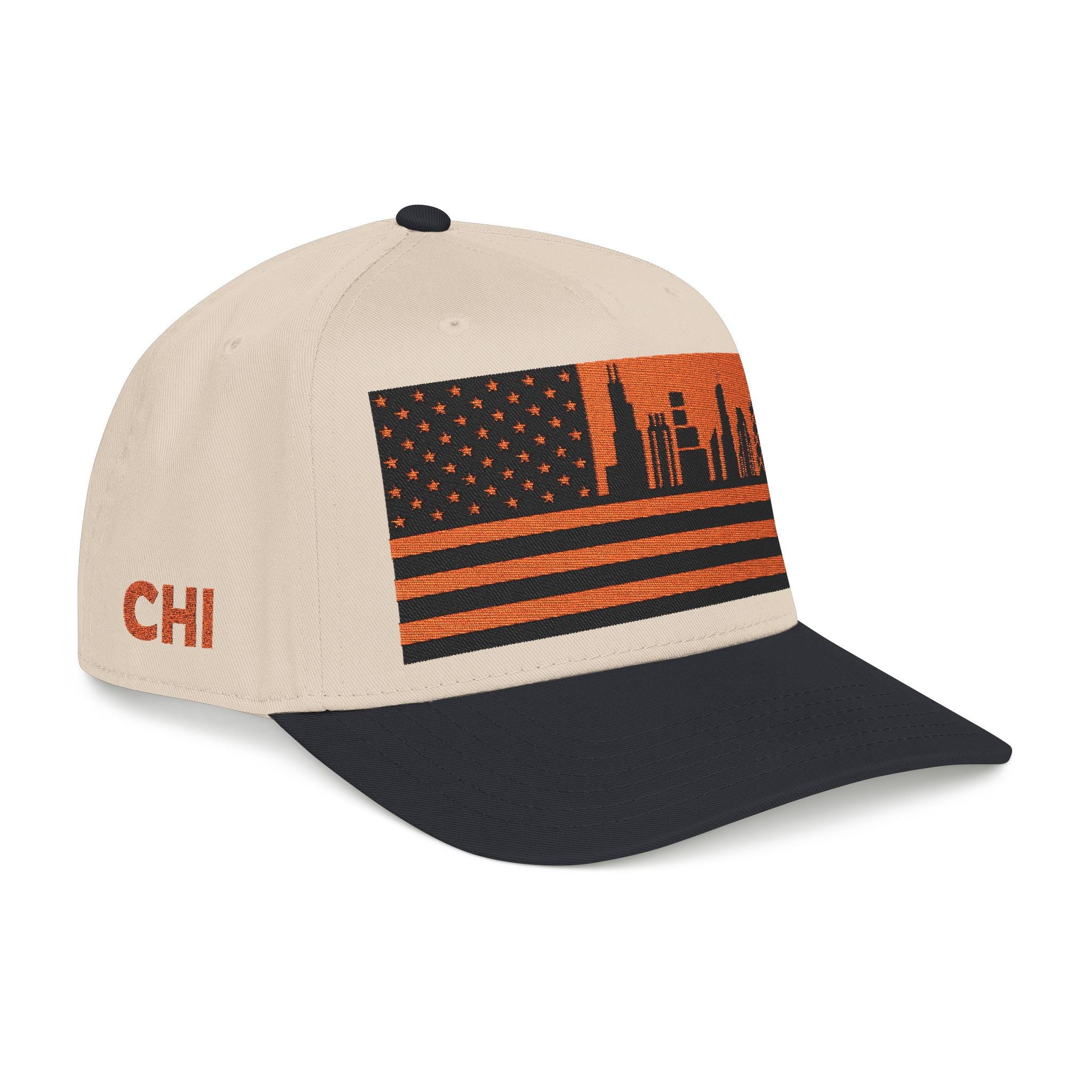 Chicago City Skyline Cap - Orange/Black Flag