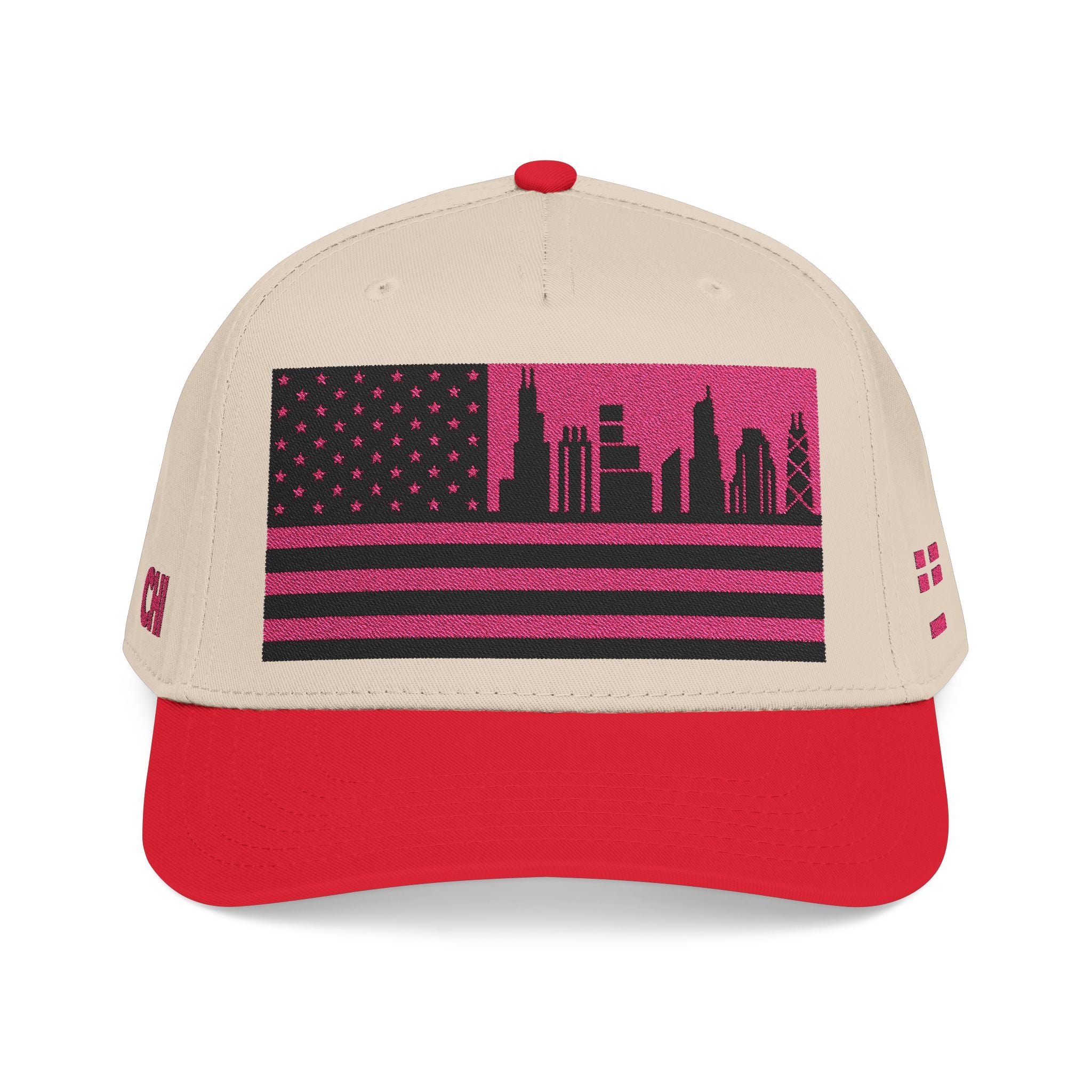 Chicago City Skyline Cap - Pink/Black Flag