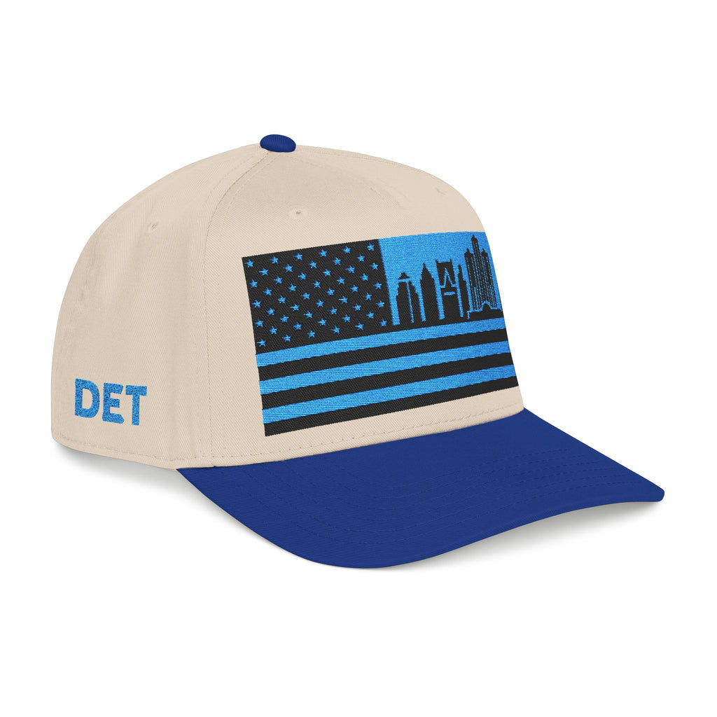 Detroit City Skyline Cap - Light Blue/Black Flag