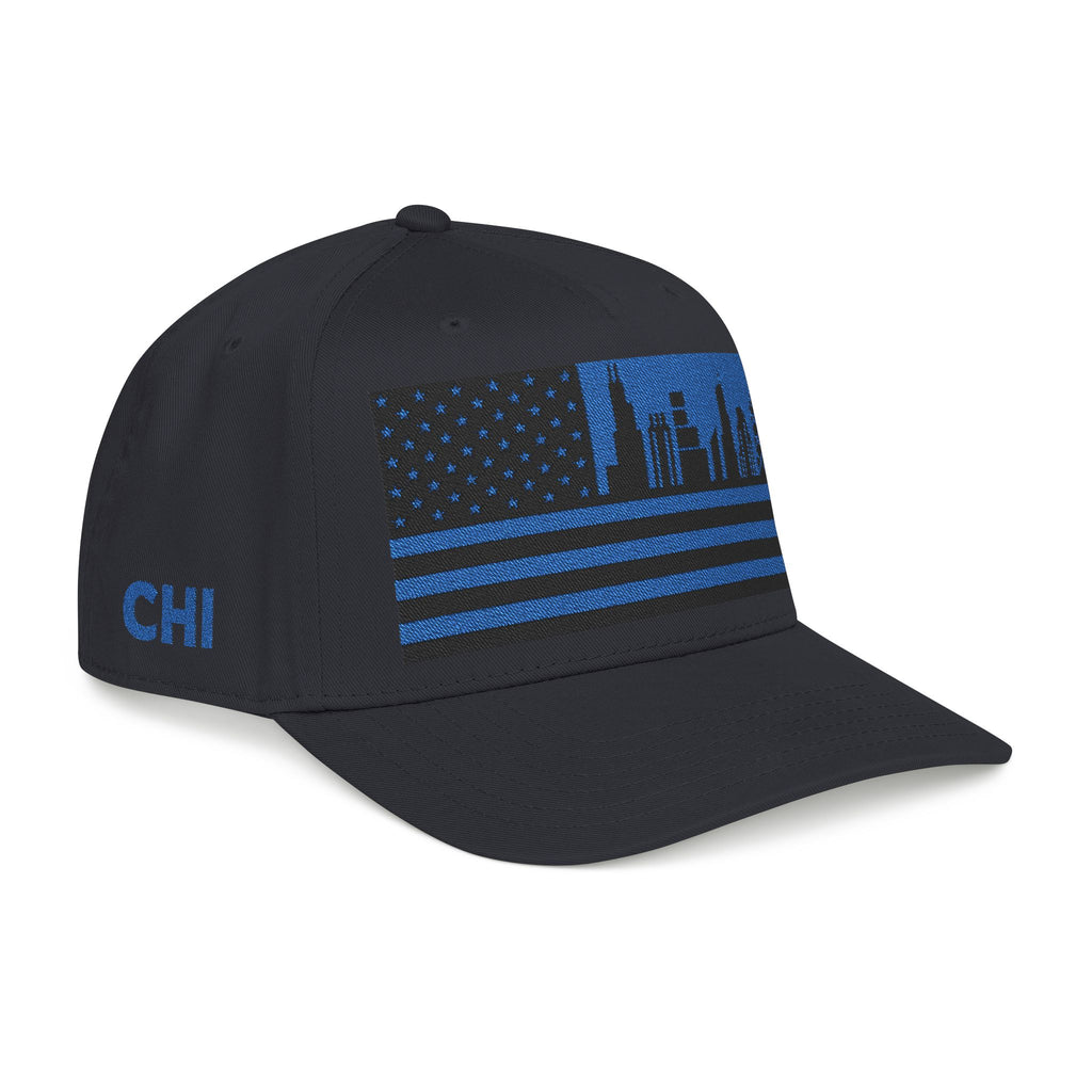 Chicago City Skyline Cap - Blue/Black Flag