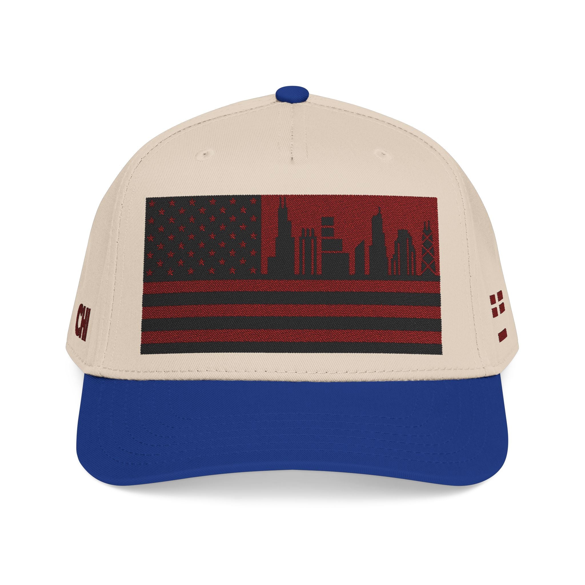 Chicago City Skyline Cap - Maroon/Black Flag