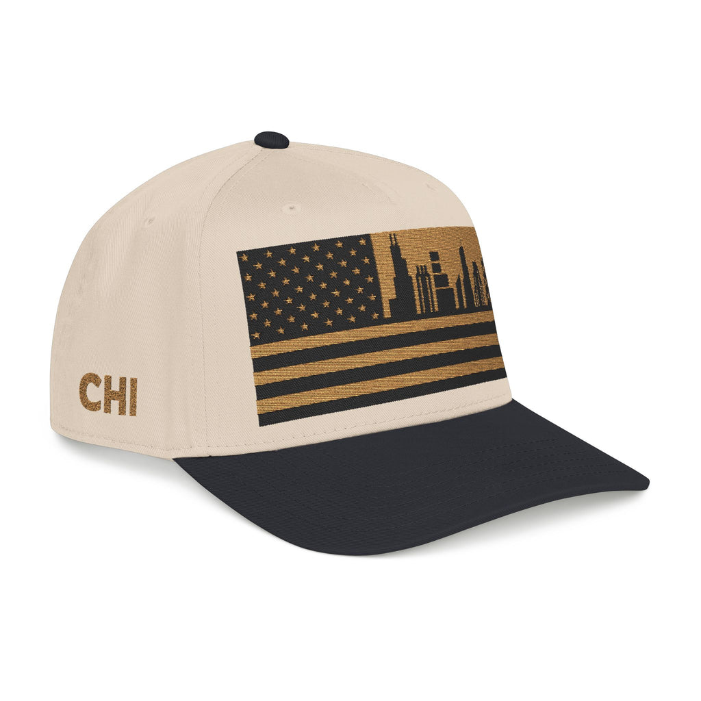 Chicago City Skyline Cap - Gold/Black Flag