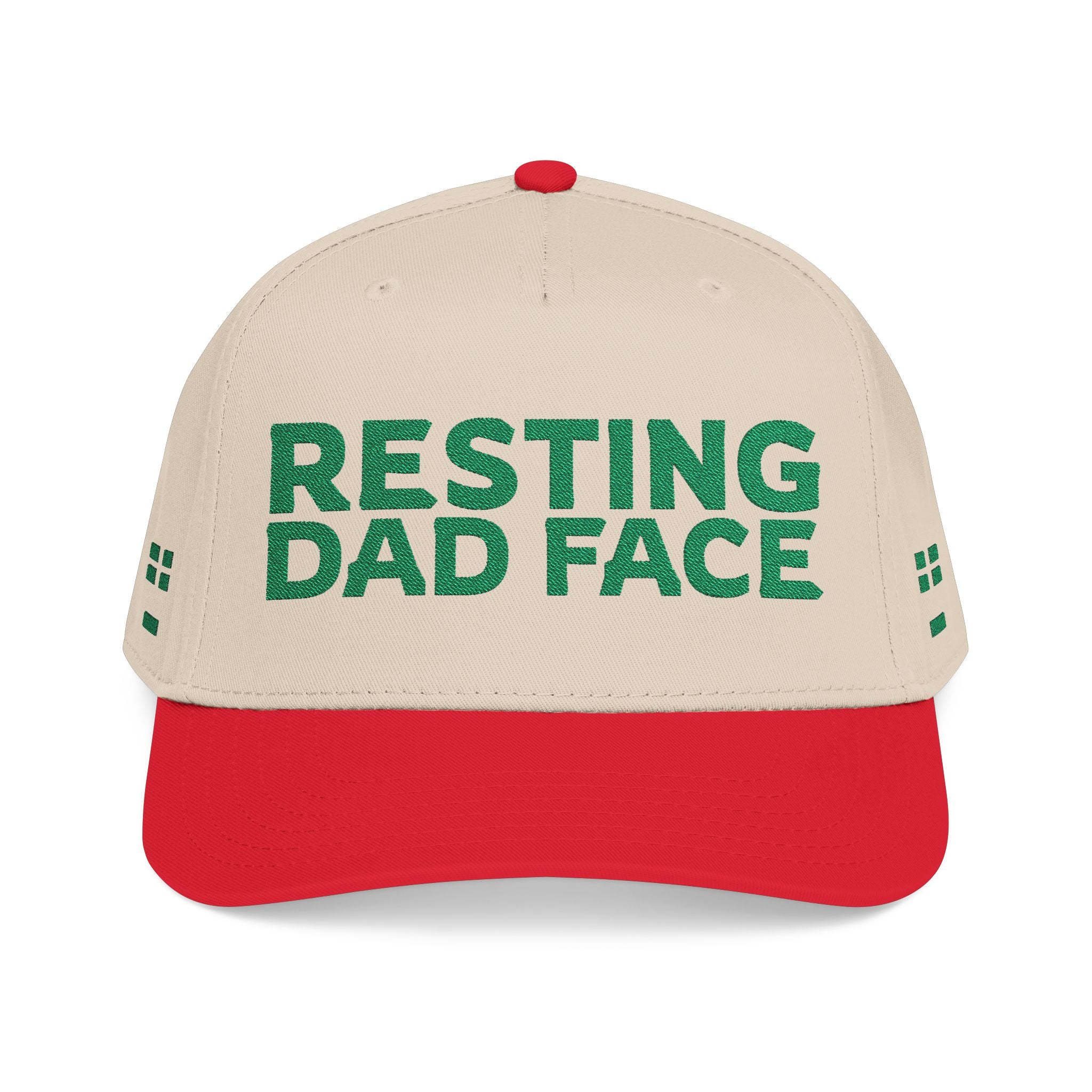 Resting Dad Face Cap - Green Embroidery