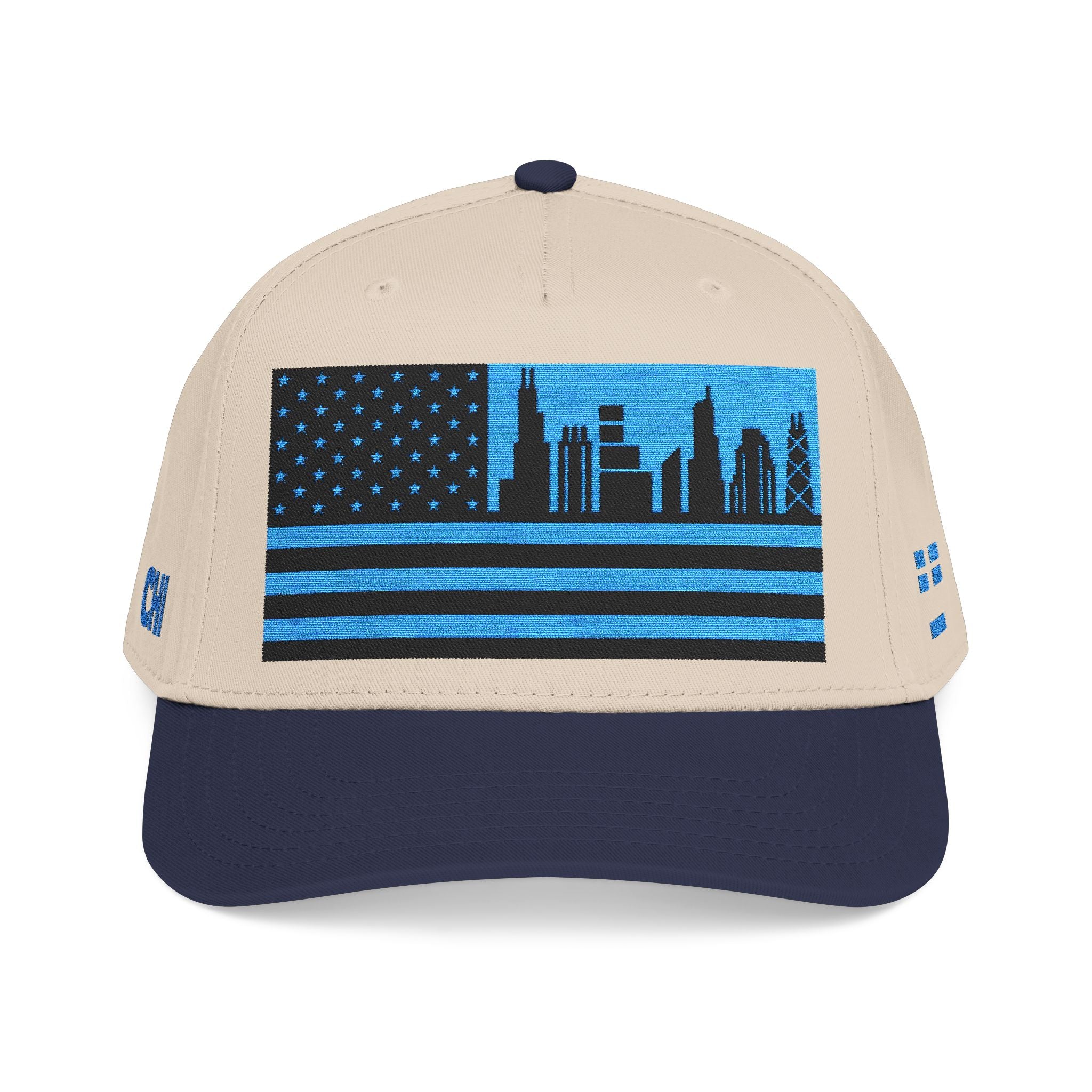 Chicago City Skyline Cap - Light Blue/Black Flag