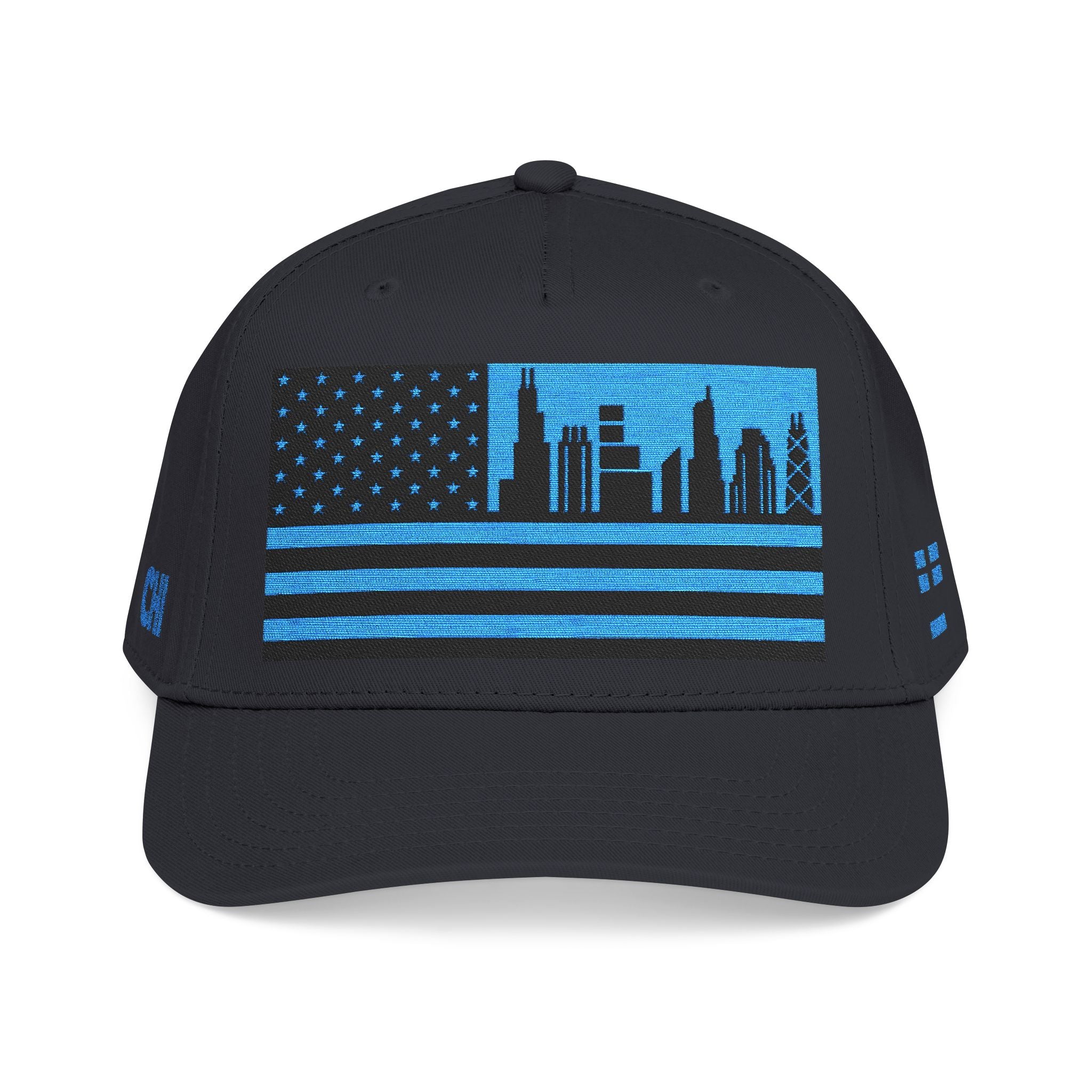 Chicago City Skyline Cap - Light Blue/Black Flag