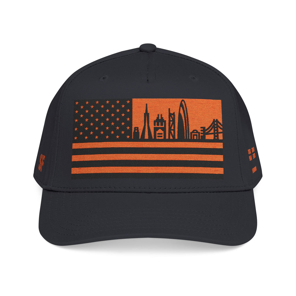 San Francisco City Skyline Cap - Orange/Black Flag