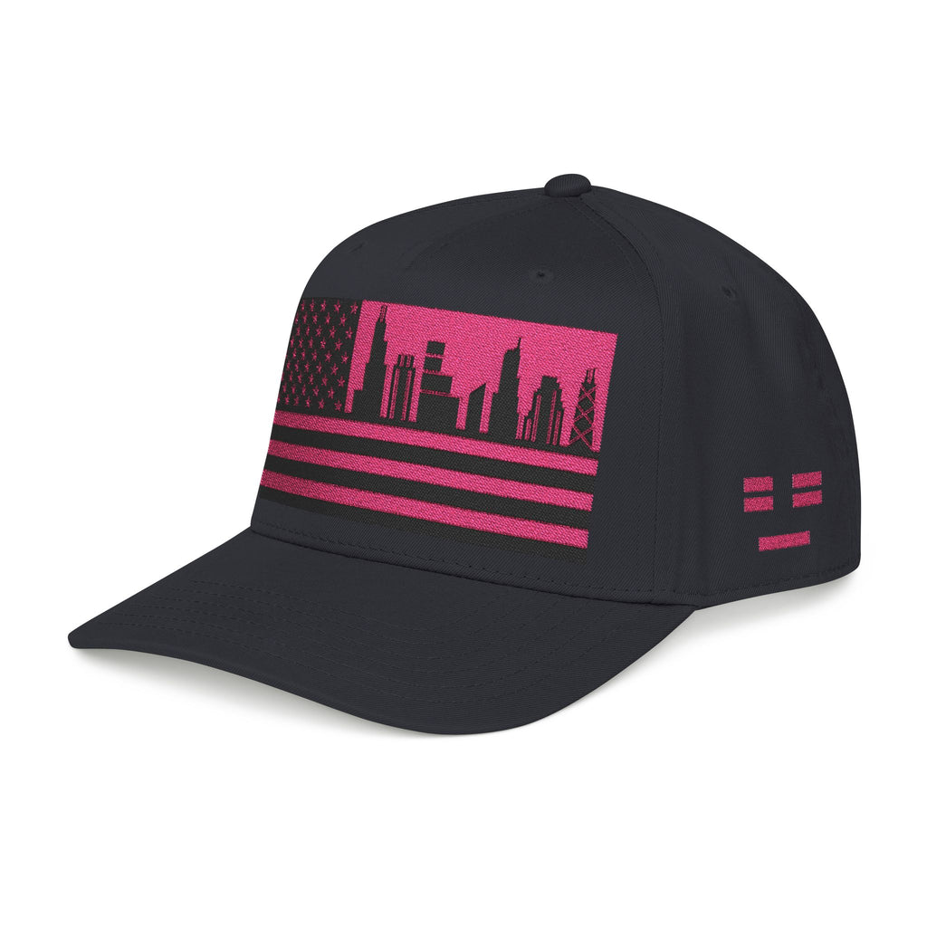 Chicago City Skyline Cap - Pink/Black Flag