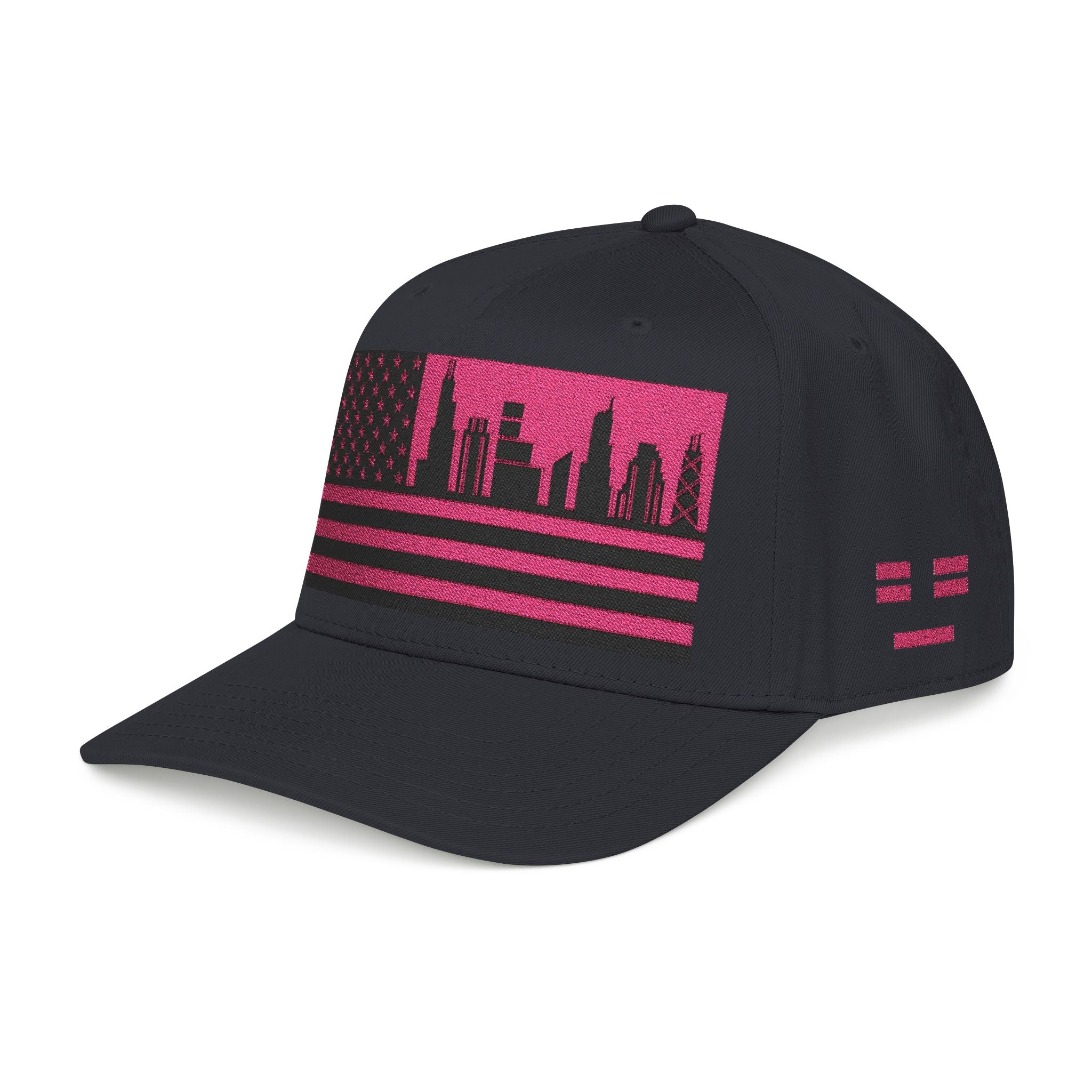 Chicago City Skyline Cap - Pink/Black Flag