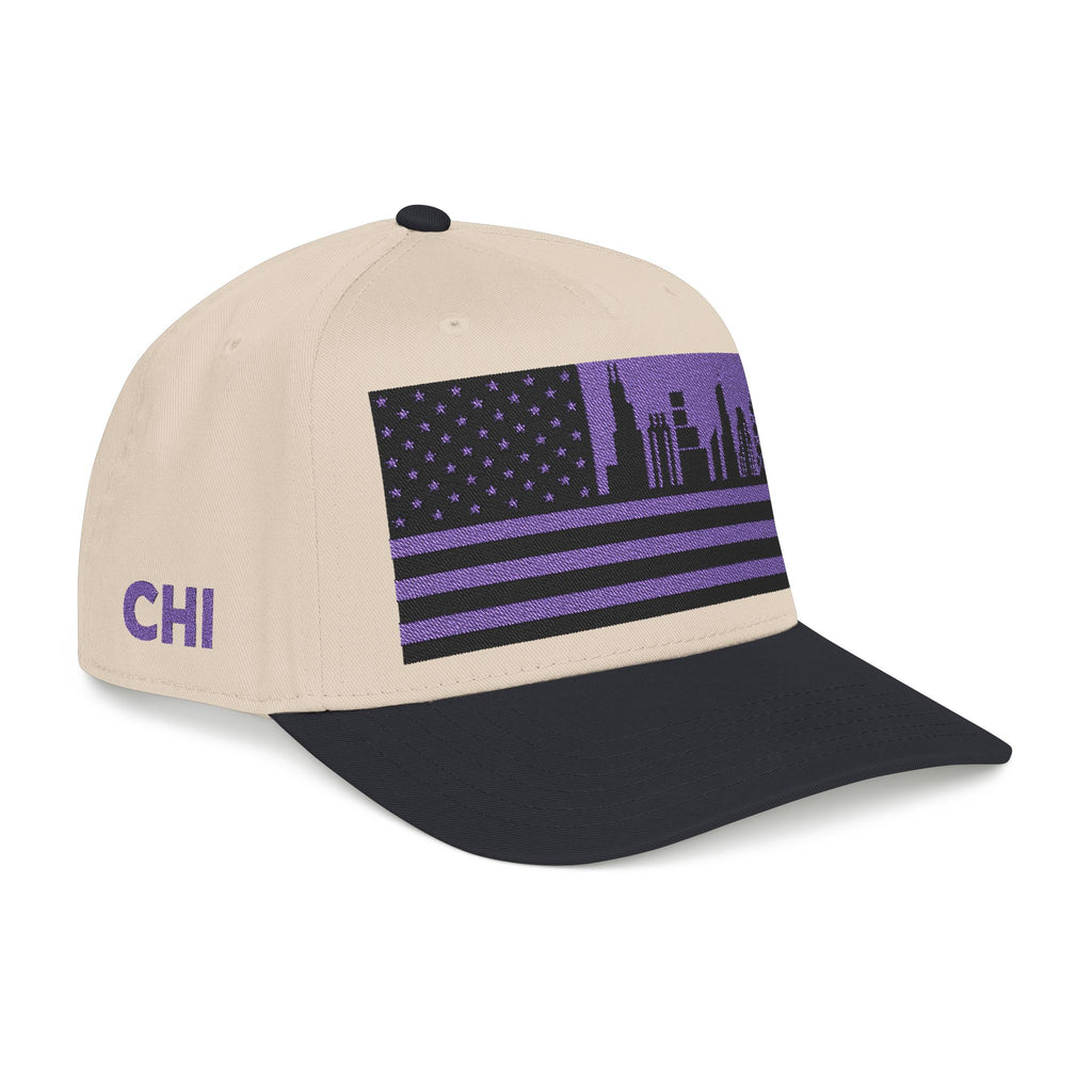 Chicago City Skyline Cap - Purple/Black Flag