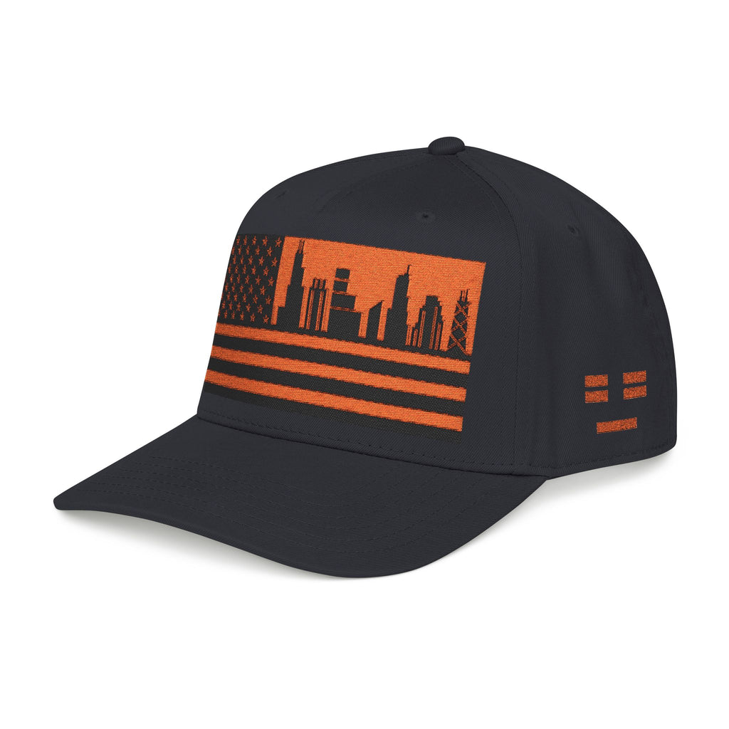 Chicago City Skyline Cap - Orange/Black Flag