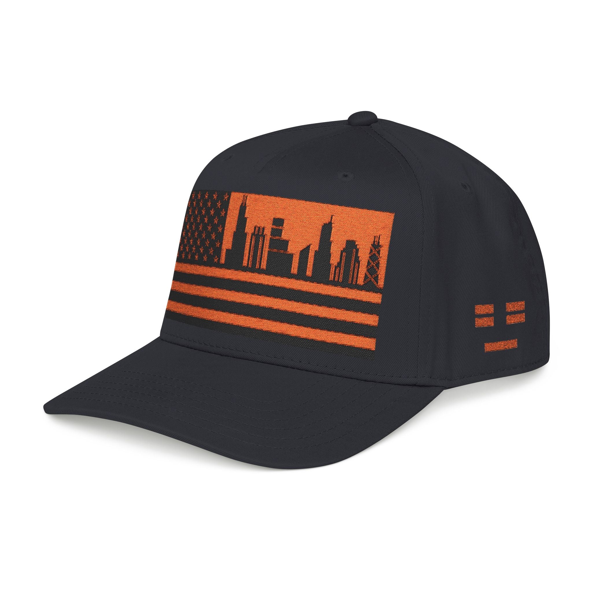 Chicago City Skyline Cap - Orange/Black Flag