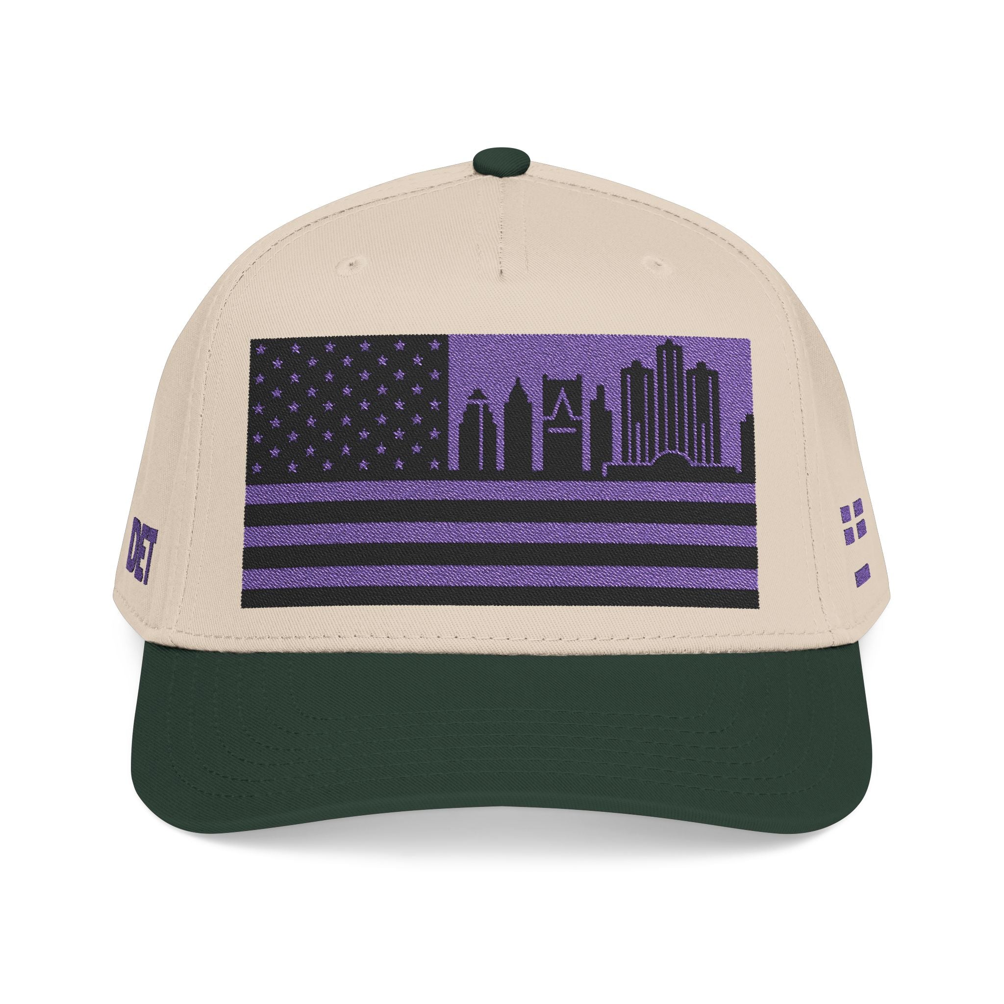 Detroit City Skyline Cap - Purple/Black Flag