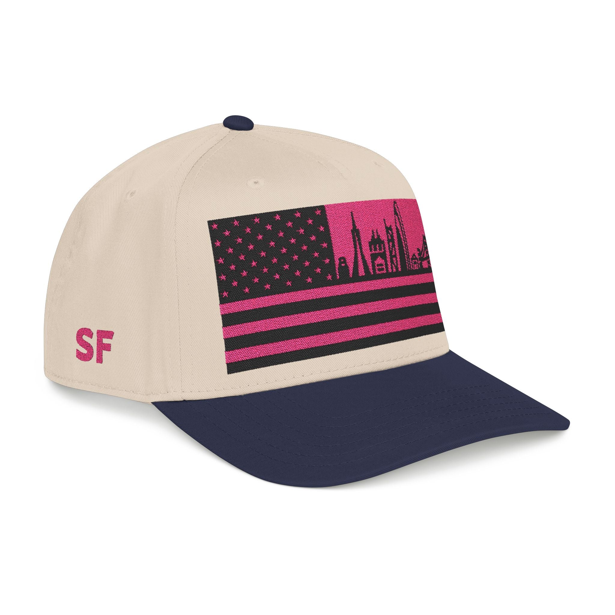 San Francisco City Skyline Cap - Pink/Black Flag