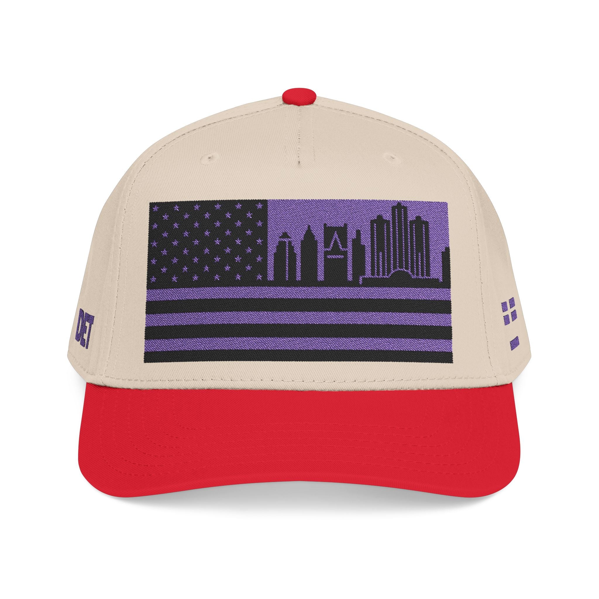 Detroit City Skyline Cap - Purple/Black Flag