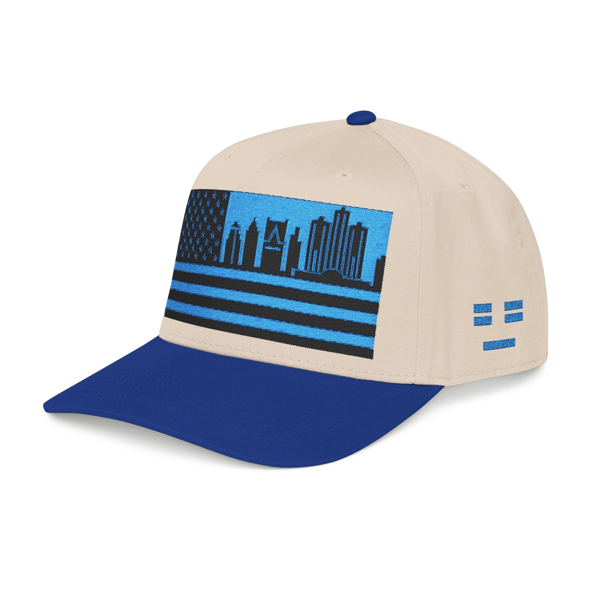 Detroit City Skyline Cap - Light Blue/Black Flag