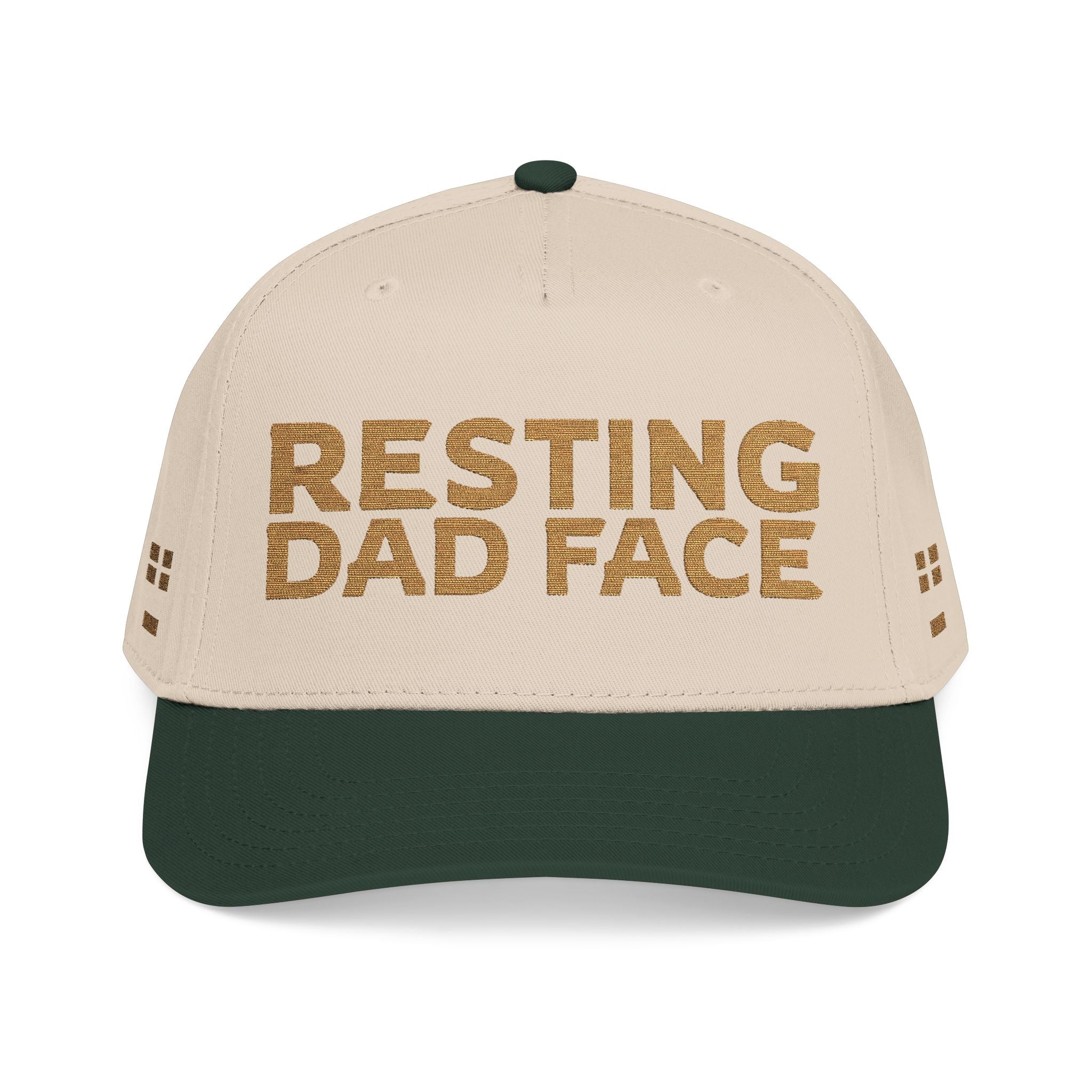 Resting Dad Face Cap - Gold Embroidery