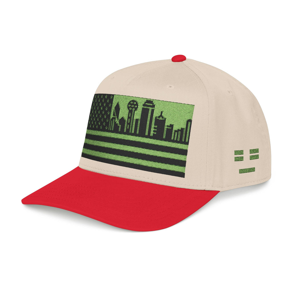 Dallas City Skyline Cap - Light Green/Black Flag