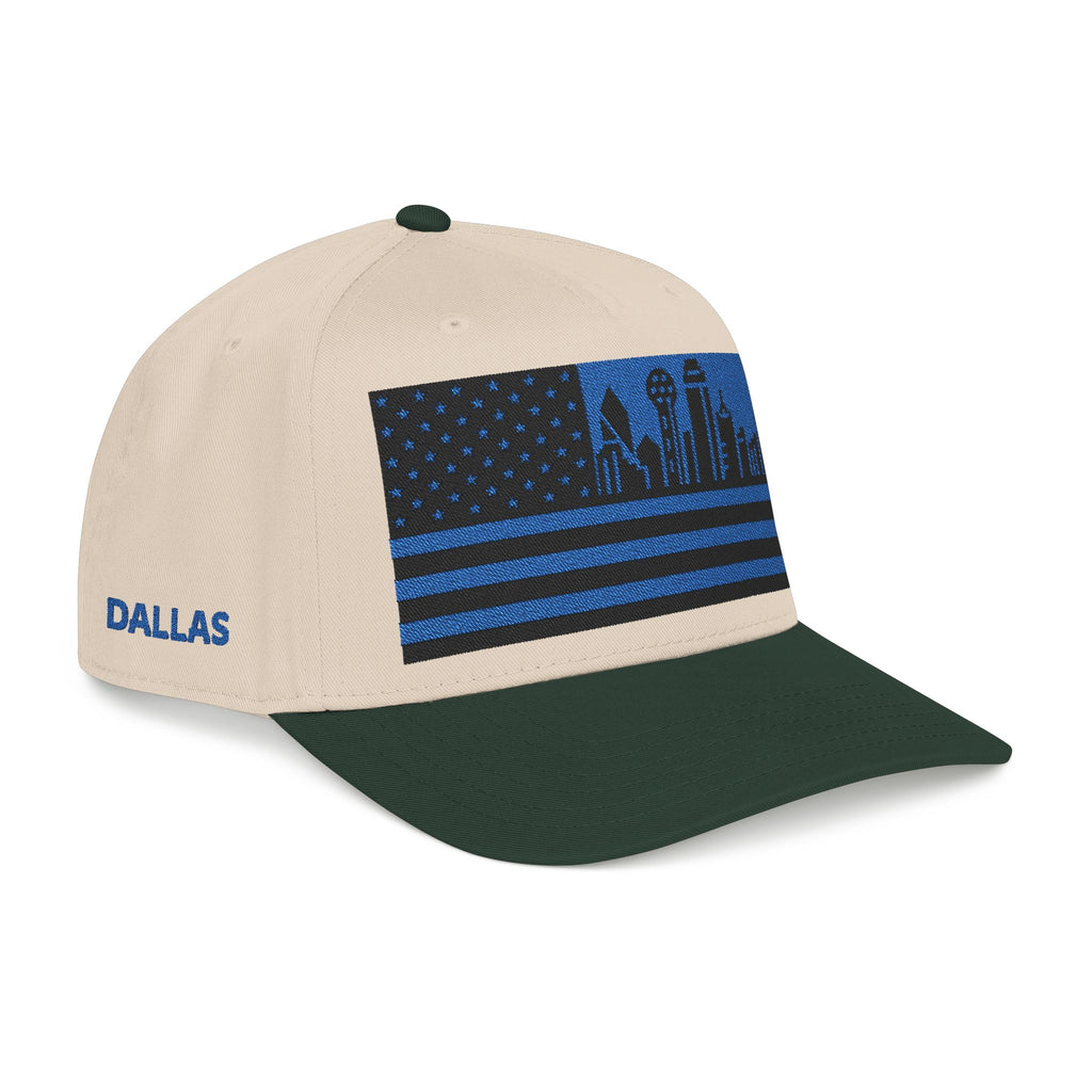 Dallas City Skyline Cap - Blue/Black Flag