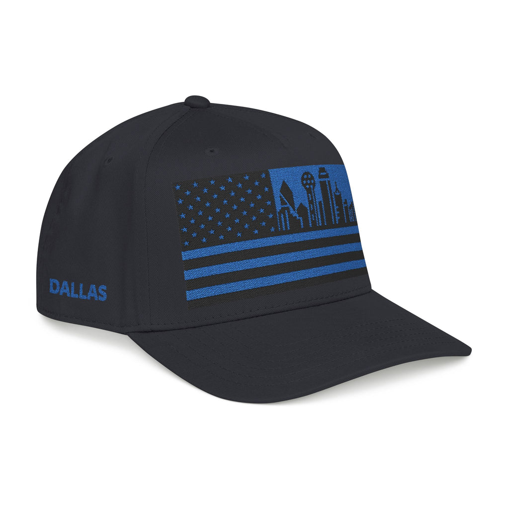 Dallas City Skyline Cap - Blue/Black Flag