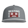 Resting Dad Face Red Icon Hat - Grey/White Premium Snapback Cap