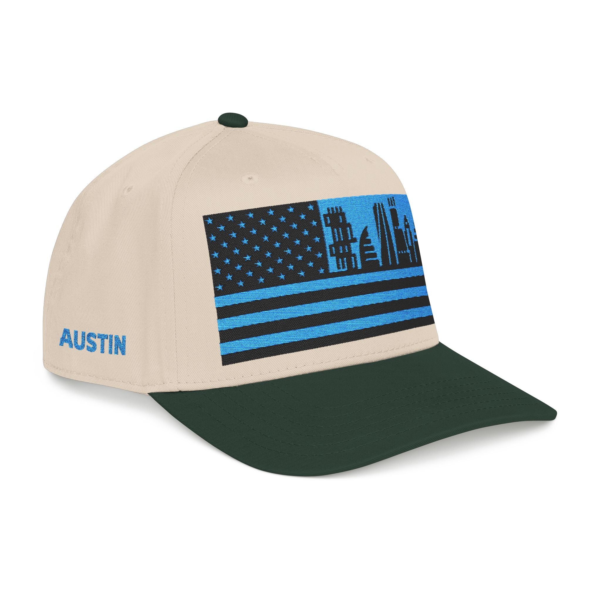 Austin City Skyline Cap - Light Blue/Black Flag