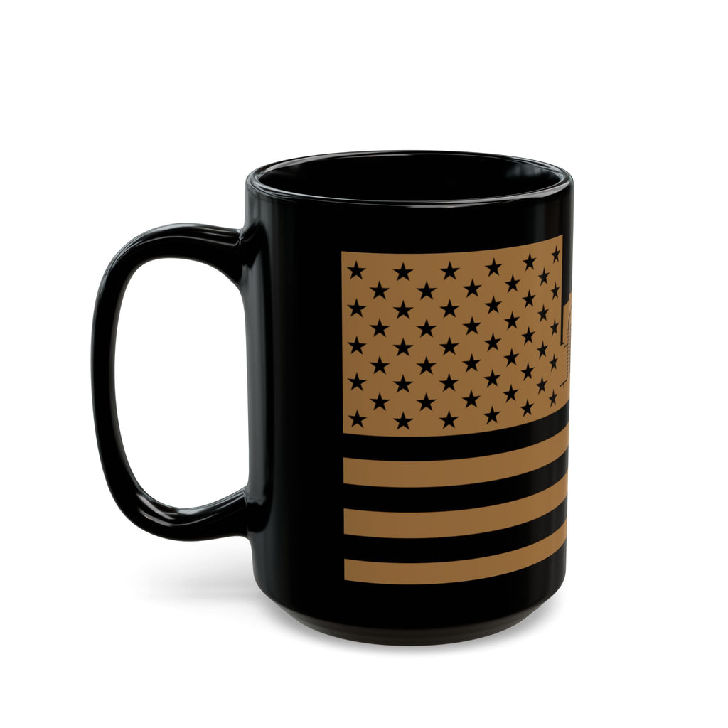 Jacksonville Skyline Flag Mug — Black & Gold Cityscape Coffee Cup
