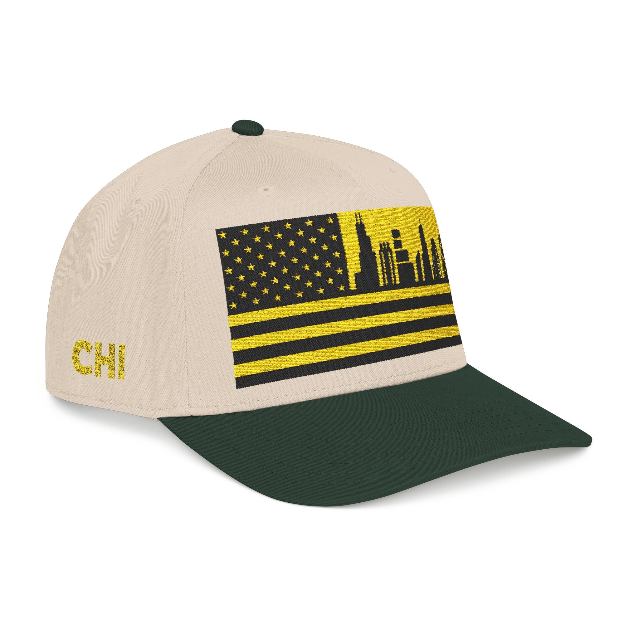 Chicago City Skyline Cap - Yellow/Black Flag