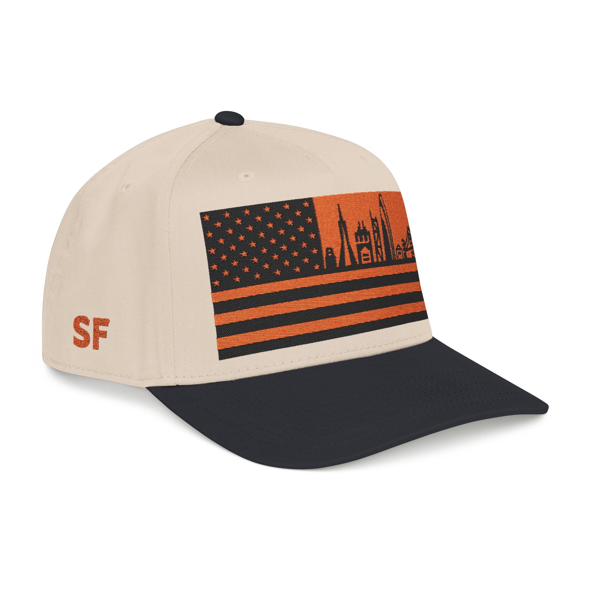 San Francisco City Skyline Cap - Orange/Black Flag