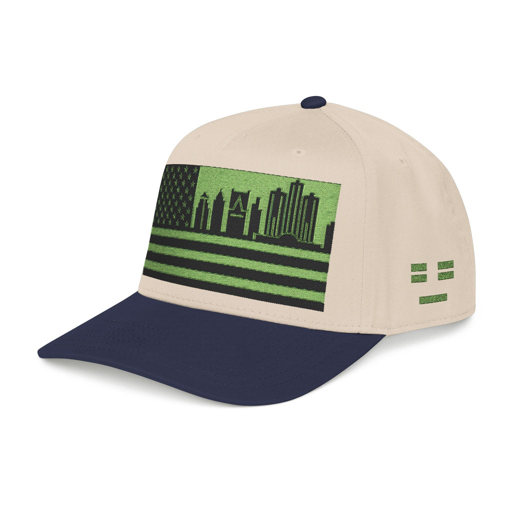 Detroit City Skyline Cap - Light Green/Black Flag