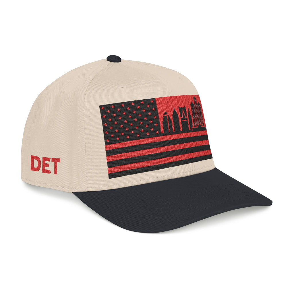 Detroit City Skyline Cap - Red/Black Flag